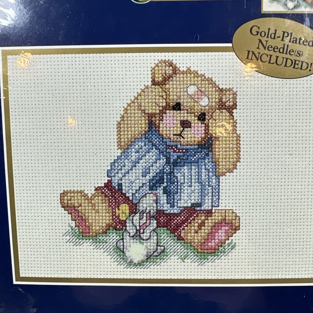 Bucilla BOO BOO BEAR Counted Cross Stitch‎ Kit Bunny Factory Sealed 5X7 New!